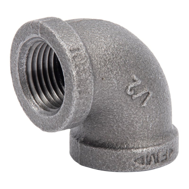 PIPE DECOR Authentic Malleable Iron 90 Degree Black 1/2" Elbow Ten Pack by Pipe Decor, Industrial Steel Gray Standard Half Inch Threaded Pipes Fittings Nipples, Great For Rustic DIY Furniture Fixtures, 10 Elbows - Image 5